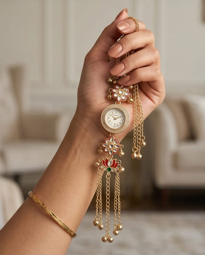 Oceania Hub Royal Lotus Floral Designer Watch Bracelet