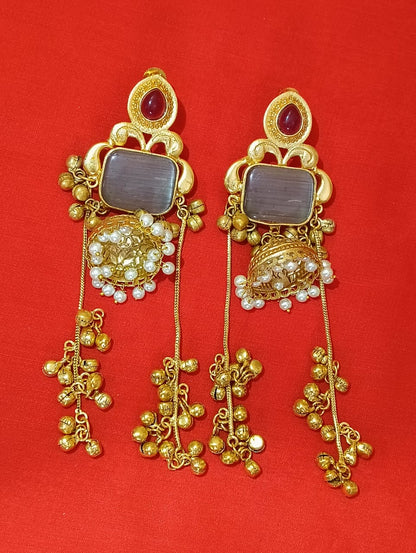 Royal Noor Jhumki Chandbali Earrings