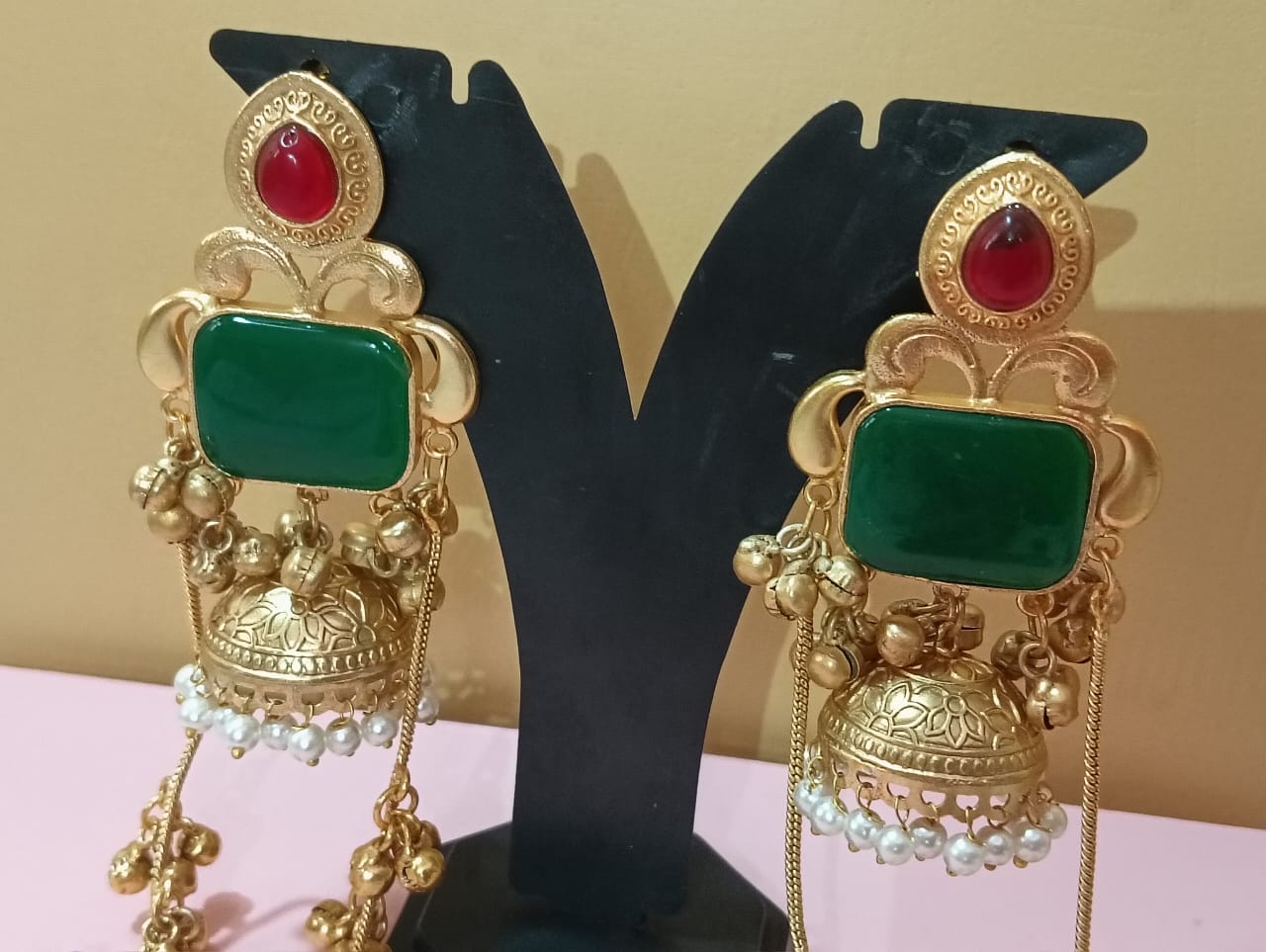 Royal Noor Jhumki Chandbali Earrings