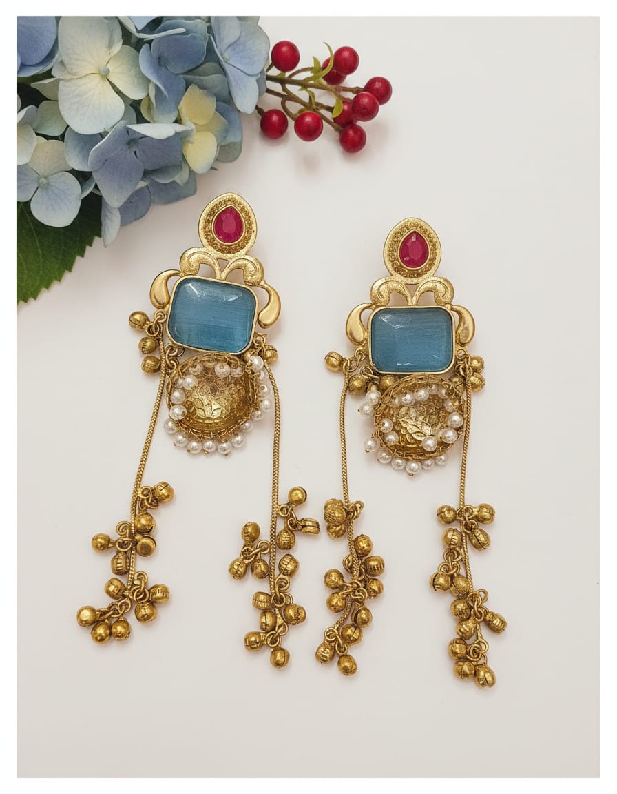 Royal Noor Jhumki Chandbali Earrings