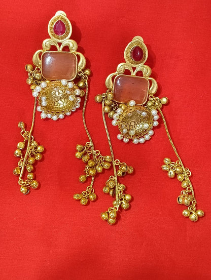 Royal Noor Jhumki Chandbali Earrings