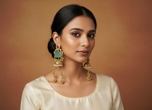 Royal Noor Jhumki Chandbali Earrings