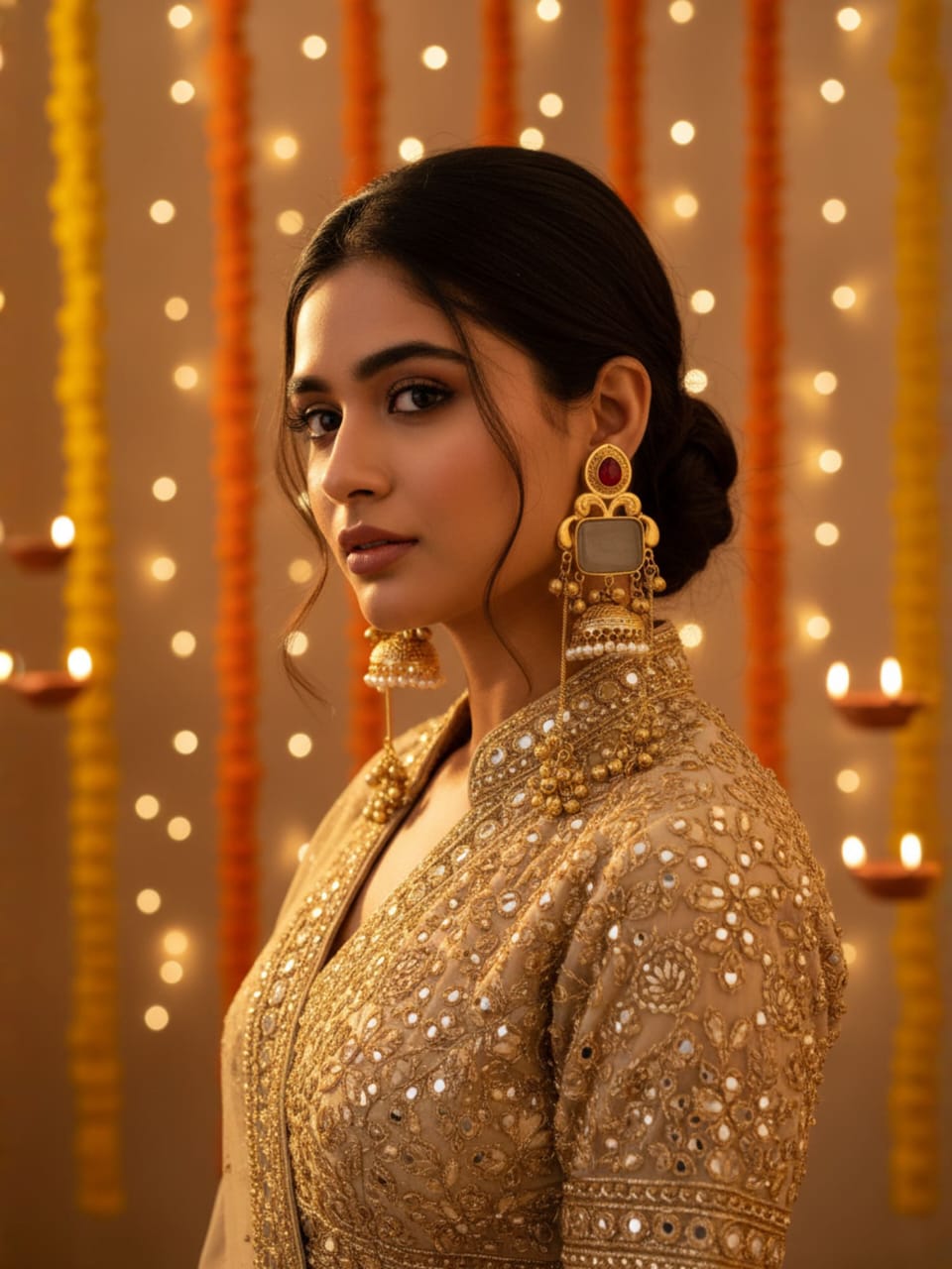 Royal Noor Jhumki Chandbali Earrings