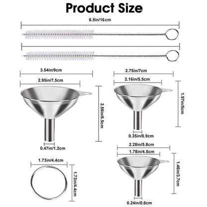 3 Pcs Funnel with Brush Set