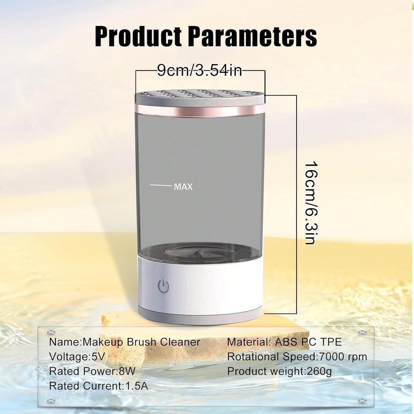 Electric Makeup Brush Cleaner & Dryer - Feat, Deep Cleaning Device For All Brush Types