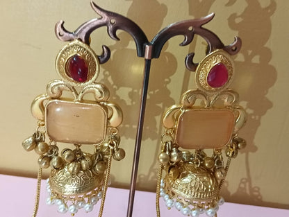 Royal Noor Jhumki Chandbali Earrings
