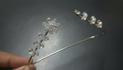 Crystal Bloom Floral Palm Cuff Bracelet