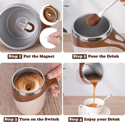Magnetic Automatic Self-Stirring Coffee Mug