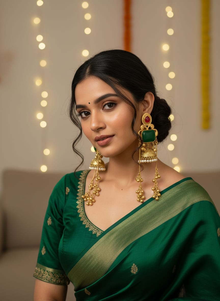 Royal Noor Jhumki Chandbali Earrings