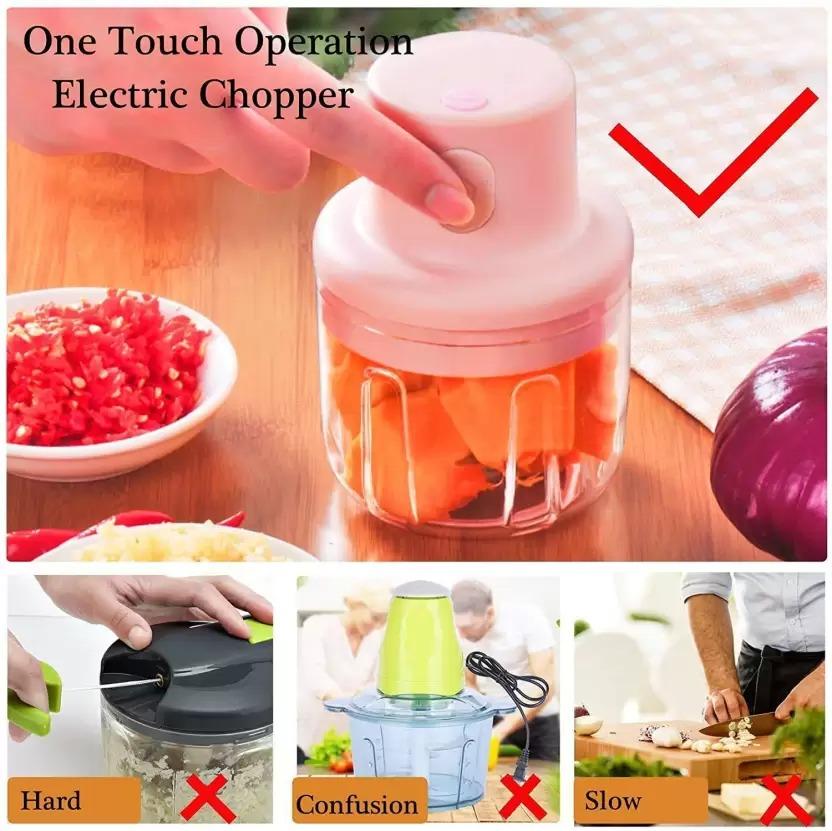 ONE TOUCH CHOPPER     KolorFish Electric Mini Garlic Chopper