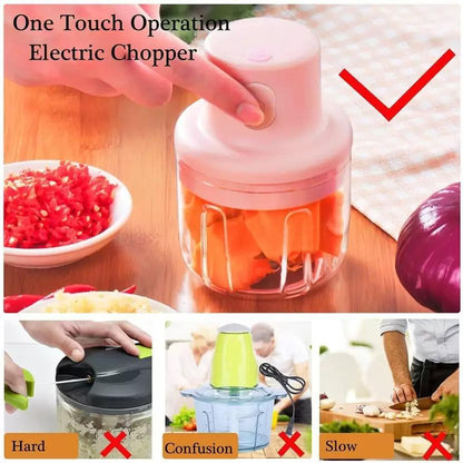 ONE TOUCH CHOPPER     KolorFish Electric Mini Garlic Chopper
