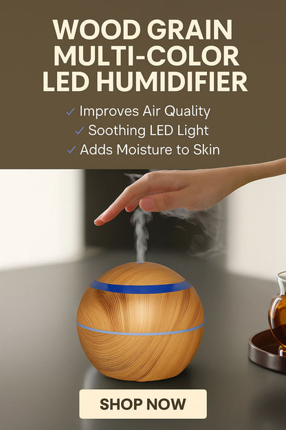 Multi Color Humidifier with LED Lights – Ultrasonic Air Moisturizer for Home & Office