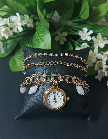 Golden Charm Luxe Bracelet Watch for Women