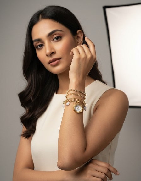 Golden Charm Luxe Bracelet Watch for Women