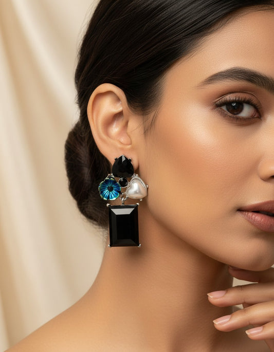 Oceania Crystal Bloom Statement Earrings