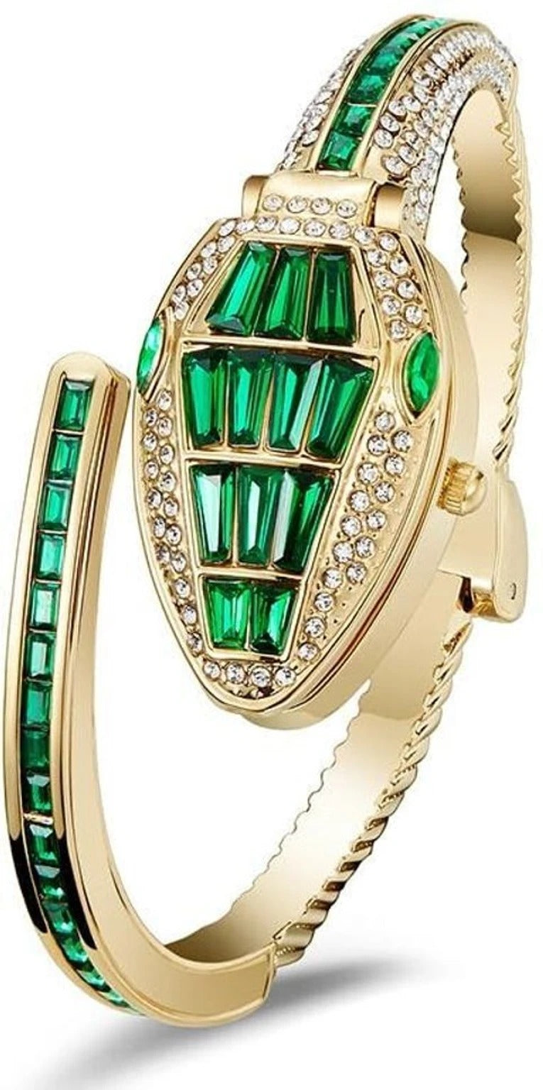 Royal Green Crystal Cuff Bracelet