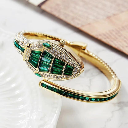 Royal Green Crystal Cuff Bracelet