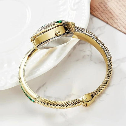 Royal Green Crystal Cuff Bracelet