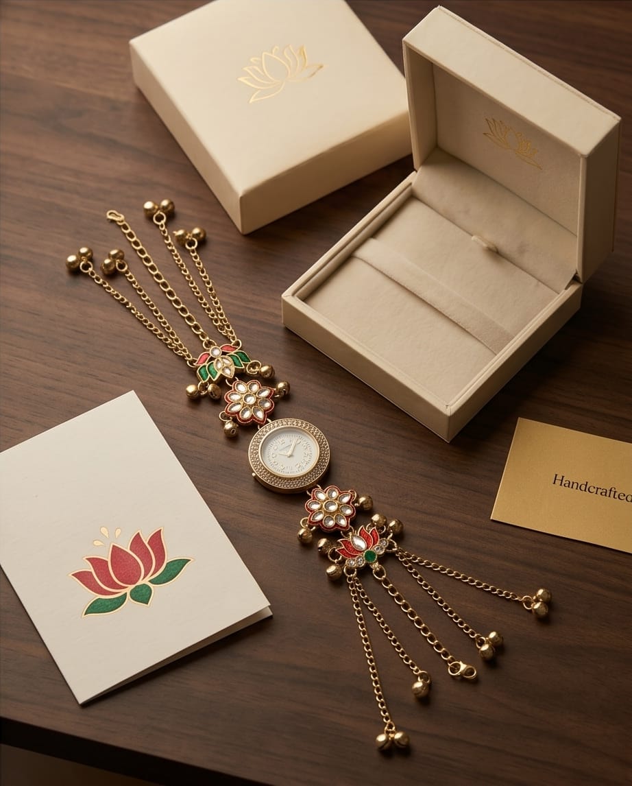Oceania Hub Royal Lotus Floral Designer Watch Bracelet