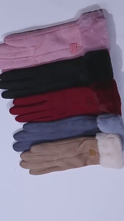 Women's Winter Warm Gloves with Cute Bow & Touched Screen