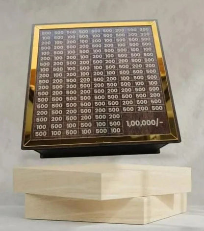 Wooden Piggy Bank For 1 Lakh Money Saving